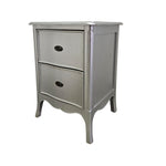 Glamorous Silver Leaf French Provincial Bedside Table