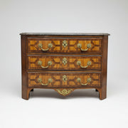 French-Style Inlaid Walnut Commode with Marble Top