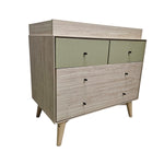 Coxley Mid-Century Style Fluted Green and Ash Nursery Dresser