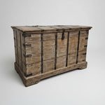 Rustic Reclaimed Wood Storage Trunk with Iron Detailing