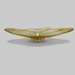 Artistic Amber Orange Hand Blown Glass Sculptural Centrepiece Tray