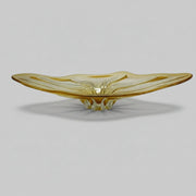 Artistic Amber Orange Hand Blown Glass Sculptural Centrepiece Tray