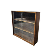 Vintage Glass-Front Sliding Door Bookcase