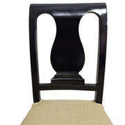 Classic Onyx Vase-Back Dining Chair with Sand Upholstery