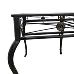 Neoclassical Style Wrought Iron Glass Top Side Table