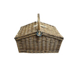 Traditional Woven Rattan Twin Lid Picnic Camping Basket
