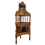 Exquisite Victorian Style Mirrored Carved Timber Corner Display Shelf