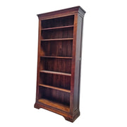Elegant Traditional Handcrafted Tall Dark Wood Bookcase