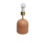 Terracotta Orange Ceramic Dome Table Lamp with Linen Shade