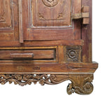 Imposing Indian Style Hand Carved Two Door Solid Wood Cabinet