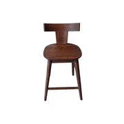 Handcrafted Solid Wood Stool with Sculpted Back
