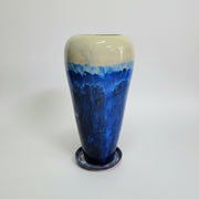 Cobalt Blue Drip Glaze Ceramic Floor Vase