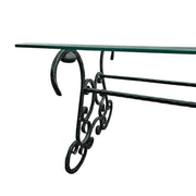 Wrought Iron Scrollwork Glass Top Coffee Table