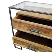 Industrial Mango Wood & Studded Iron Side Table