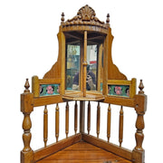 Exquisite Victorian Style Mirrored Carved Timber Corner Display Shelf