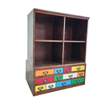 Eclectic Multi-Colored 12-Drawer Artist Cabinet