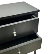 John Lewis Contemporary Black Wood Two-Drawer Nightstand