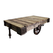 Industrial Reclaimed Timber Factory Cart Coffee Table by KARE