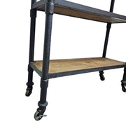 Industrial 6-Tier Reclaimed Wood and Iron Pipe Bookshelf