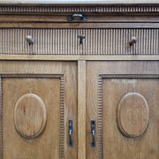 Antique-Inspired Oak Storage Cabinet with Reeded Accents