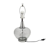 Glistening Smoked Glass and Chrome Base Table Lamp