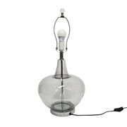 Glistening Smoked Glass and Chrome Base Table Lamp