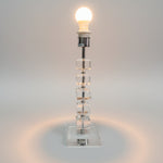 Stacked Crystal Block Geometric Column Table Lamp Base