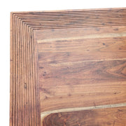 Modern Dark Wood Dining Table with Grooved Detail