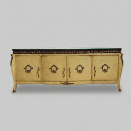 Ornate Baroque Style Gilded Cream Four Door Credenza Sideboard