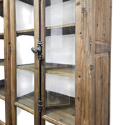 Marina Home Rustic Reclaimed Wood Glass Display Cabinet