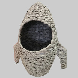 Woven Rattan Rocket Ship Character Storage Basket