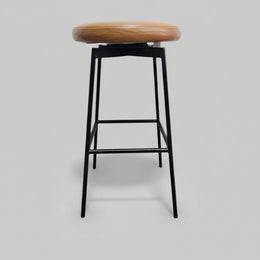 Pottery Barn Maison Leather Backless Swivel Stool