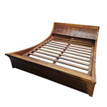 Handcrafted Solid Wood Curved Sleigh Bed Frame