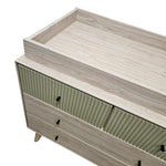 Coxley Mid-Century Style Fluted Green and Ash Nursery Dresser