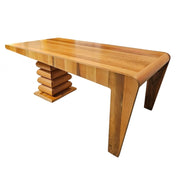 Architectural Sculptural Solid Wood Dining Table
