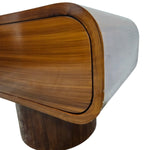 Sculptural Retro Brown Capsule Bedside Table