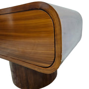 Sculptural Retro Brown Capsule Bedside Table