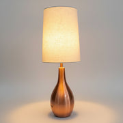 Polished Rose Gold Tear Drop Metallic Table Lamp with Tall Shade