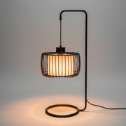 Pottery Barn Industrial Black Metal Wire Cage Hanging Table Lamp