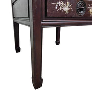 Elegant Rosewood Side Table with Mother-of-Pearl Inlay