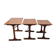 Vintage 1960s Inspired Sculptural Wooden Nesting Tables