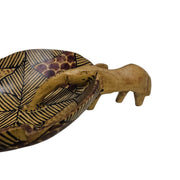 Tribal Inspired Hand Painted Wooden Elephant Serving Tray