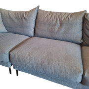 Contemporary Grey Fabric Three-Seater Sofa