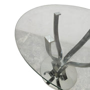 Sculptural Chrome and Glass Round Dining Table