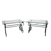 Wrought Iron Scrollwork Glass Top Coffee Table