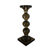 Artisan Smoke Glass Tiered Pillar Candle Stand