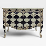 Bold Harlequin Monochrome Baroque Style Chest of Drawers