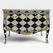 Bold Harlequin Monochrome Baroque Style Chest of Drawers
