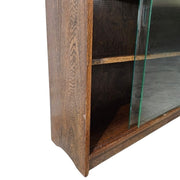 Vintage Glass-Front Sliding Door Bookcase