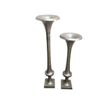 Contemporary Cast Aluminium Fluted Trumpet Pedestal Stand